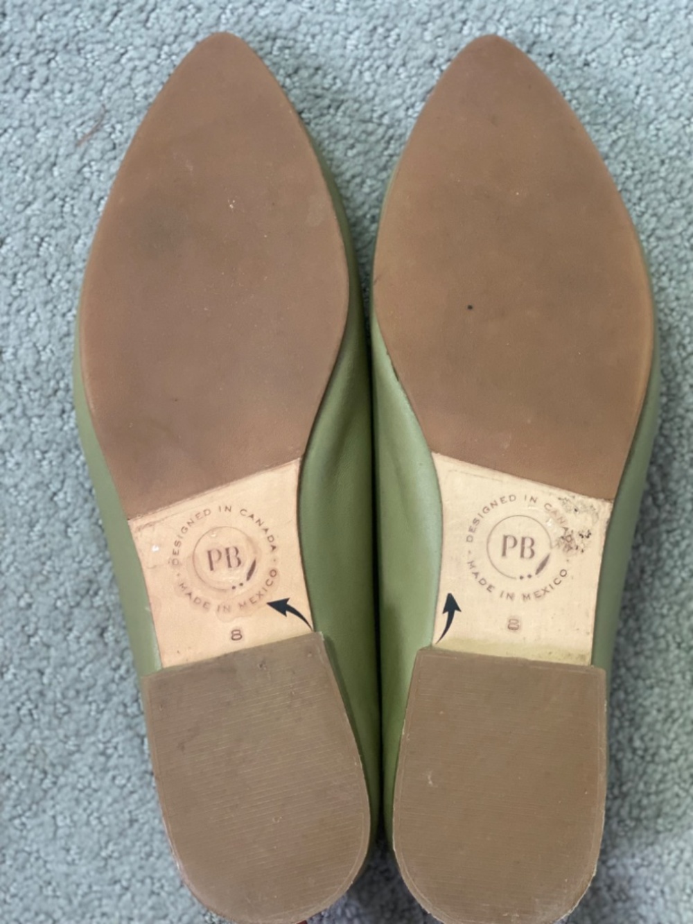 Poppy Barley Flats (Light green, size 8) - Picture 2 of 2